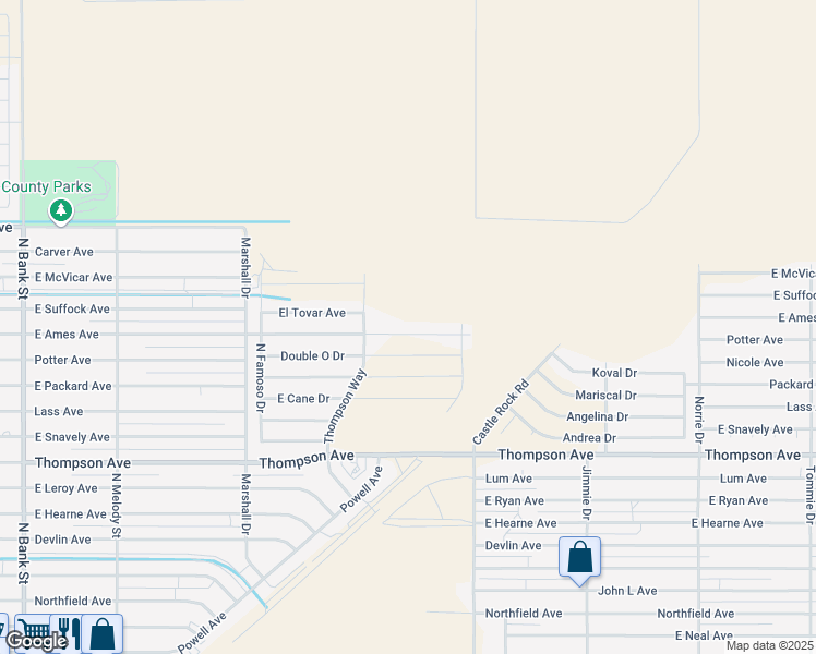 map of restaurants, bars, coffee shops, grocery stores, and more near 3410 East Ames Avenue in Kingman