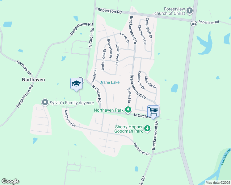 map of restaurants, bars, coffee shops, grocery stores, and more near 5095 Bowdoin Drive in Memphis