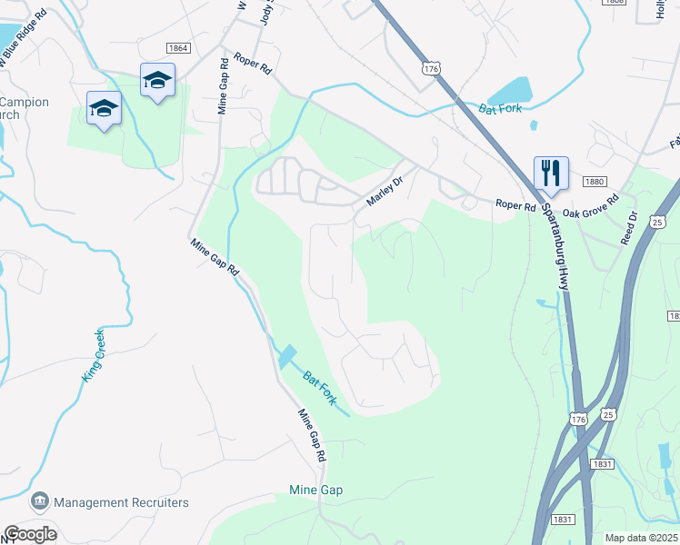 map of restaurants, bars, coffee shops, grocery stores, and more near 4 Coriander Court in Flat Rock