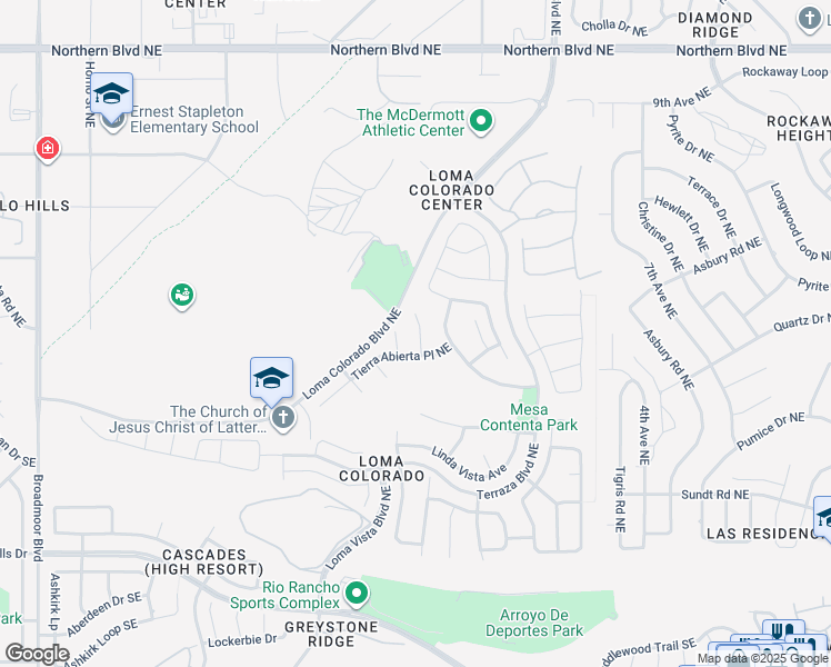 map of restaurants, bars, coffee shops, grocery stores, and more near 415 Paseo Roja Place in Rio Rancho