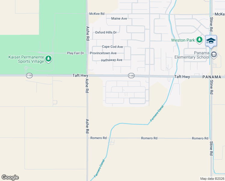 map of restaurants, bars, coffee shops, grocery stores, and more near 6213 Mardal Avenue in Bakersfield