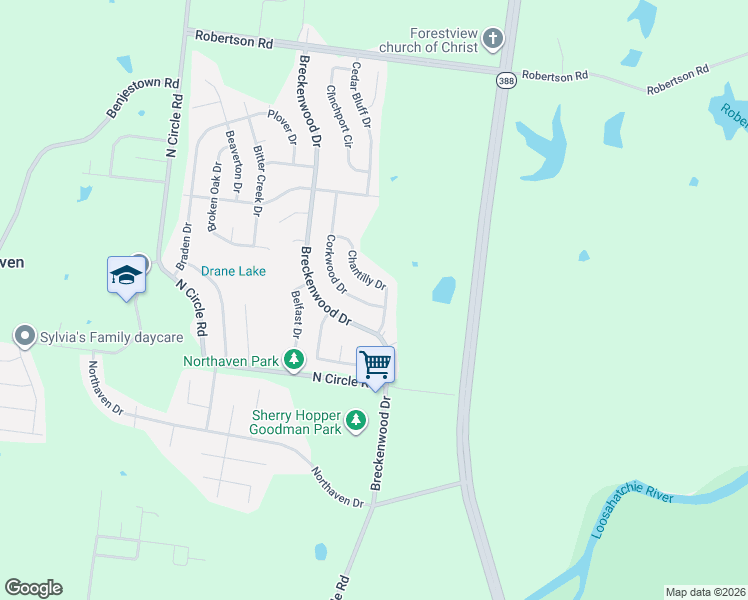 map of restaurants, bars, coffee shops, grocery stores, and more near 5095 Corkwood Drive in Memphis