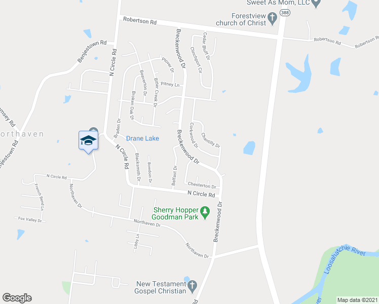 map of restaurants, bars, coffee shops, grocery stores, and more near 5096 Belfast Drive in Memphis