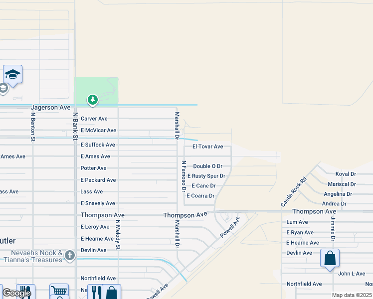 map of restaurants, bars, coffee shops, grocery stores, and more near 3266 El Tovar Avenue in Kingman