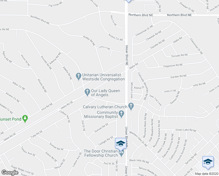 map of restaurants, bars, coffee shops, grocery stores, and more near 1804 Idalia Rd NE in Rio Rancho
