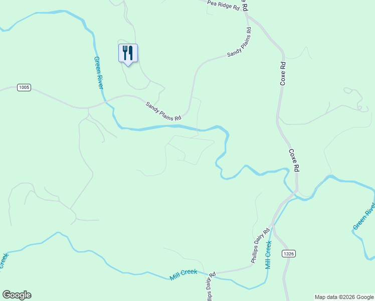 map of restaurants, bars, coffee shops, grocery stores, and more near 95 Forest Ridge Lane in Tryon