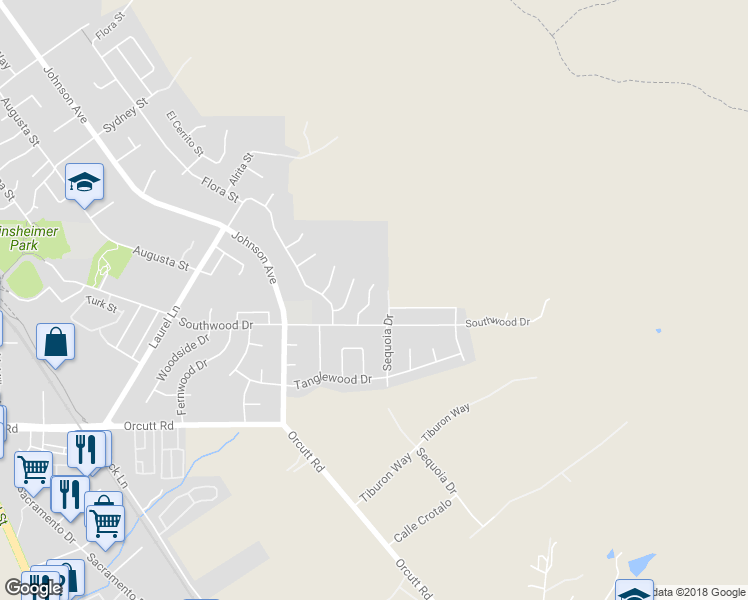 map of restaurants, bars, coffee shops, grocery stores, and more near 3345 Barranca Court in San Luis Obispo