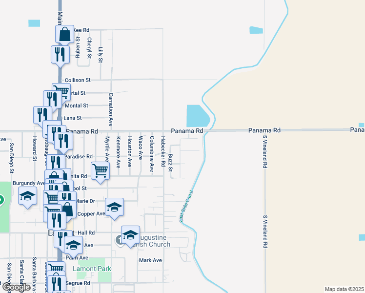 map of restaurants, bars, coffee shops, grocery stores, and more near 9008 Decoy Court in Lamont