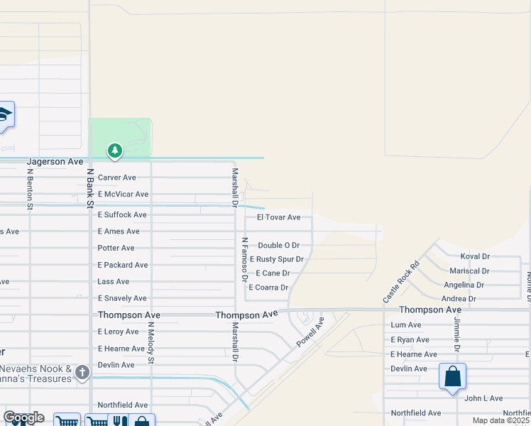 map of restaurants, bars, coffee shops, grocery stores, and more near 3279 El Tovar in Kingman
