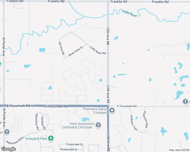 map of restaurants, bars, coffee shops, grocery stores, and more near 3779 Black Mesa Road in Norman