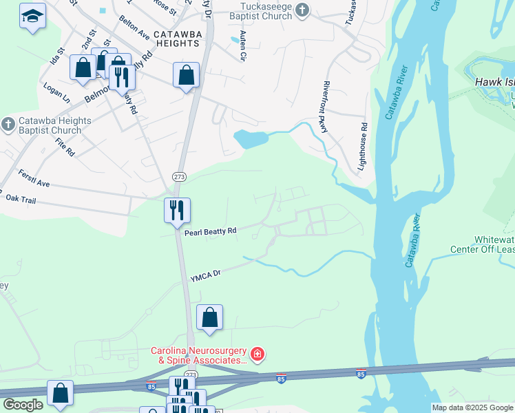 map of restaurants, bars, coffee shops, grocery stores, and more near 206 Pearl Beatty Road in Belmont