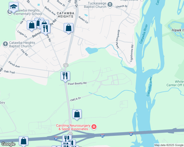 map of restaurants, bars, coffee shops, grocery stores, and more near 206 Pearl Beatty Road in Belmont