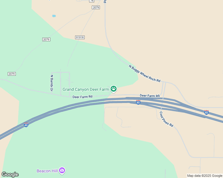 map of restaurants, bars, coffee shops, grocery stores, and more near 6810 Deer Farm Road in Williams