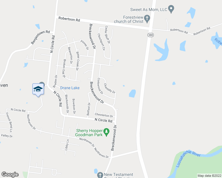 map of restaurants, bars, coffee shops, grocery stores, and more near 5146 Chantilly Drive in Memphis