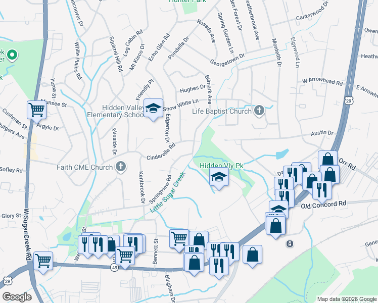 map of restaurants, bars, coffee shops, grocery stores, and more near 609 Bilmark Avenue in Charlotte