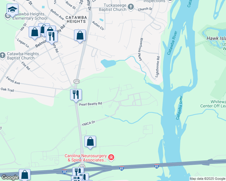 map of restaurants, bars, coffee shops, grocery stores, and more near 206 Pearl Beatty Road in Belmont