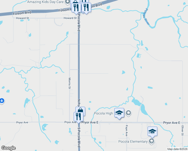map of restaurants, bars, coffee shops, grocery stores, and more near 802 North Pocola Boulevard in Pocola