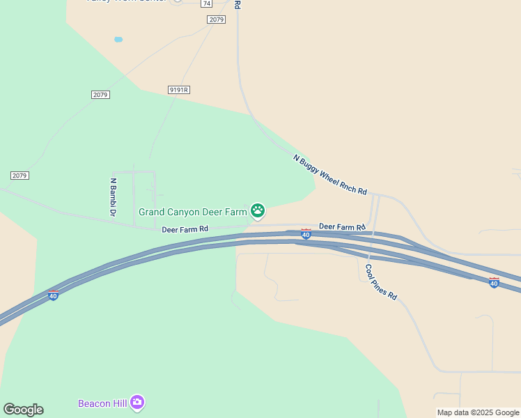 map of restaurants, bars, coffee shops, grocery stores, and more near 6810 Deer Farm Road in Williams