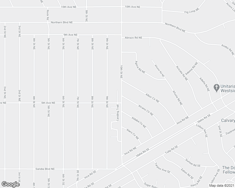 map of restaurants, bars, coffee shops, grocery stores, and more near 521 Landing Court Northeast in Rio Rancho