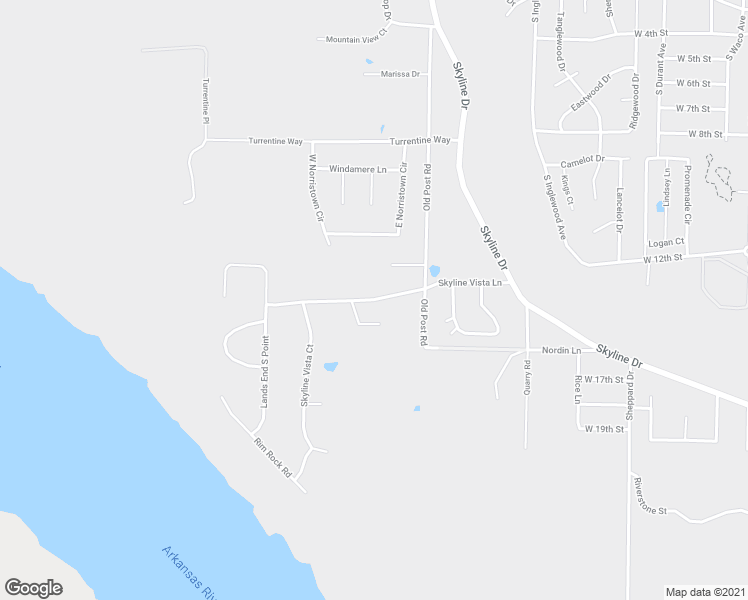 map of restaurants, bars, coffee shops, grocery stores, and more near 415 Skyline Vista Lane in Russellville