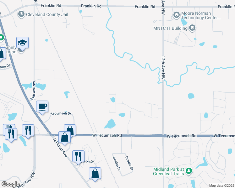 map of restaurants, bars, coffee shops, grocery stores, and more near 1602 U.S. 77 in Norman