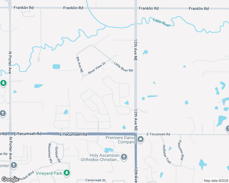 map of restaurants, bars, coffee shops, grocery stores, and more near 3779 Black Mesa Road in Norman