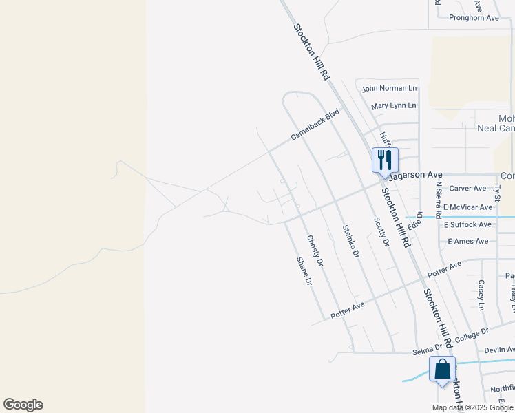 map of restaurants, bars, coffee shops, grocery stores, and more near 566 Christy Plaza in Kingman