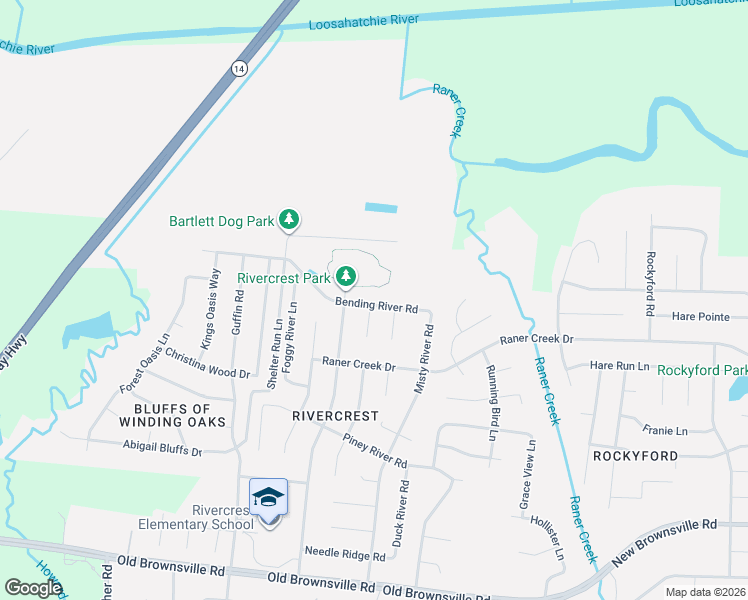 map of restaurants, bars, coffee shops, grocery stores, and more near 5148 Catoosa Cove in Bartlett