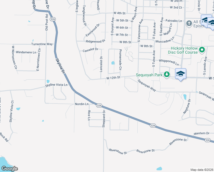 map of restaurants, bars, coffee shops, grocery stores, and more near 1212 Town and Country Lane in Russellville