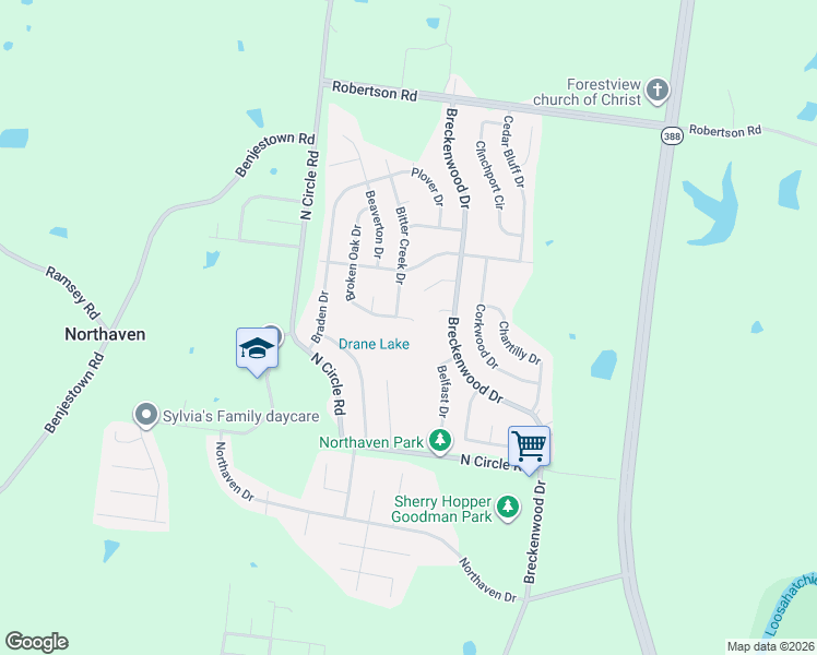 map of restaurants, bars, coffee shops, grocery stores, and more near 825 Broken Oak Cove in Memphis