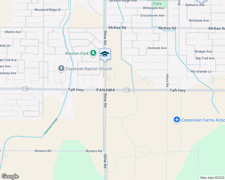 map of restaurants, bars, coffee shops, grocery stores, and more near Taft Highway in Pumpkin Center