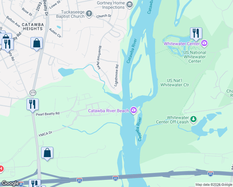 map of restaurants, bars, coffee shops, grocery stores, and more near 444 Riverfront Parkway in Mount Holly