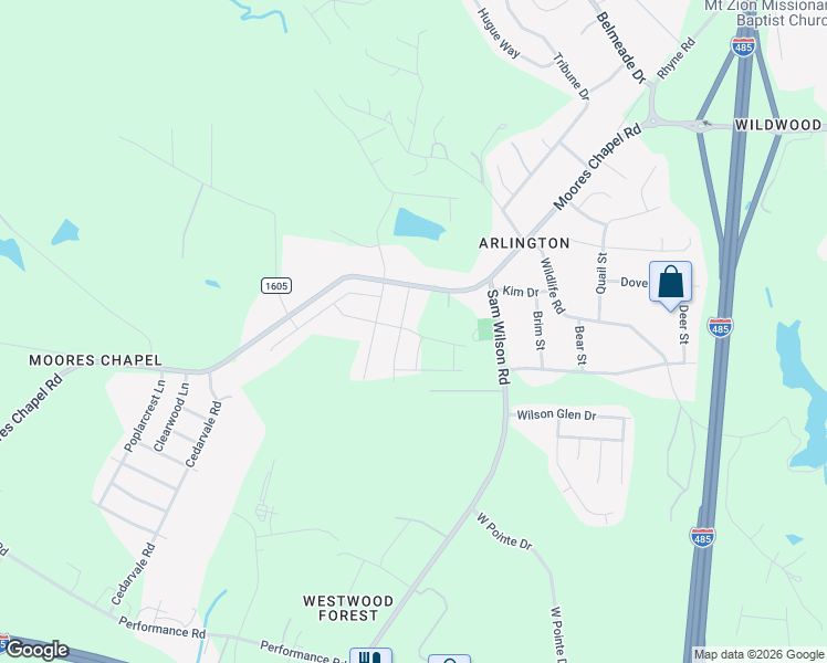 map of restaurants, bars, coffee shops, grocery stores, and more near 10721 Moores Chapel Road in Charlotte