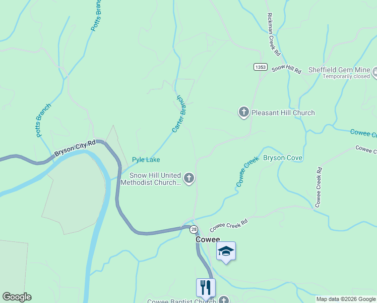 map of restaurants, bars, coffee shops, grocery stores, and more near 542 Snow Hill Road in Franklin