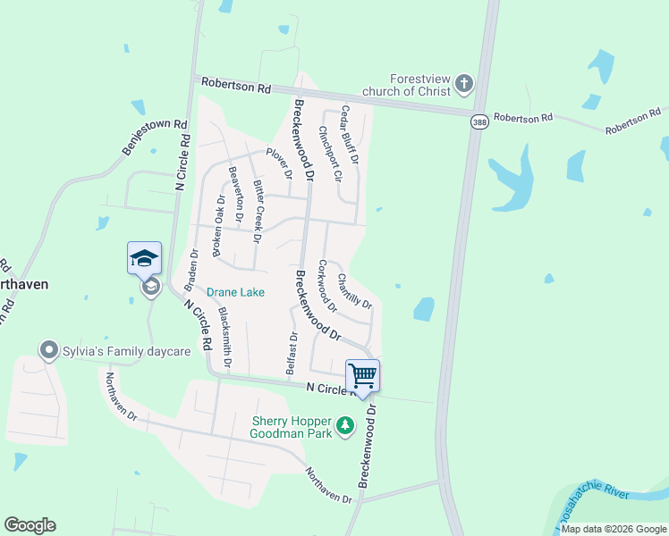 map of restaurants, bars, coffee shops, grocery stores, and more near 5202 Chantilly Drive in Memphis