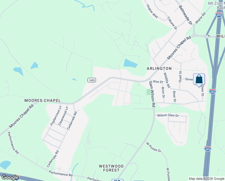 map of restaurants, bars, coffee shops, grocery stores, and more near 4132 Mackinnon Drive in Charlotte