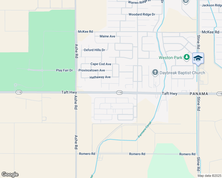 map of restaurants, bars, coffee shops, grocery stores, and more near 9612 Surfside Street in Bakersfield