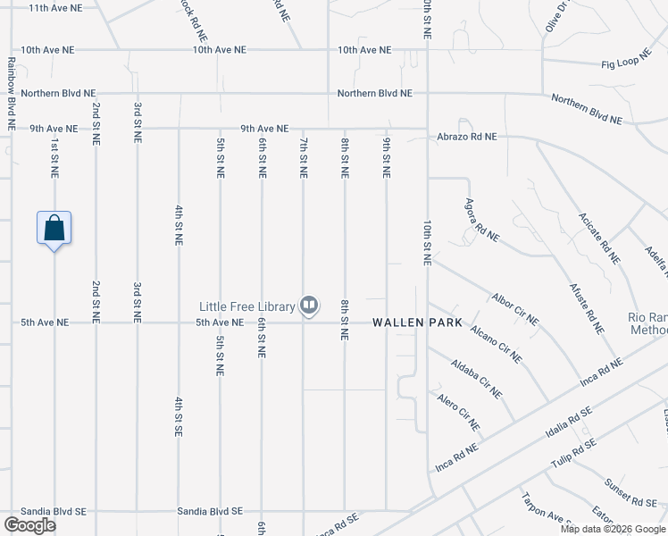 map of restaurants, bars, coffee shops, grocery stores, and more near 520 7th Street Northeast in Rio Rancho