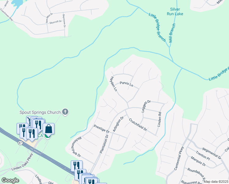map of restaurants, bars, coffee shops, grocery stores, and more near 165 Hayden Lane in Cameron