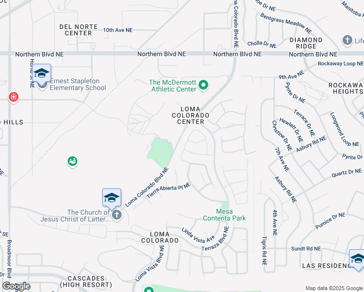 map of restaurants, bars, coffee shops, grocery stores, and more near 621 Palo Alto Drive Northeast in Rio Rancho