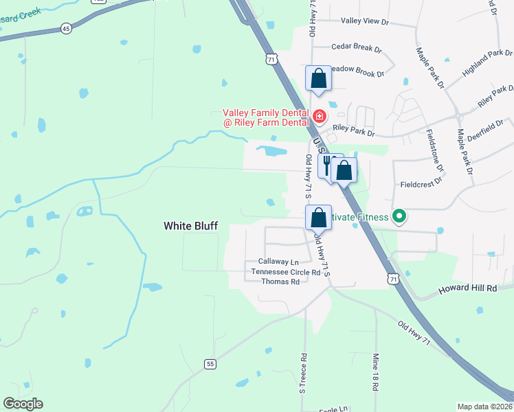 map of restaurants, bars, coffee shops, grocery stores, and more near Graystone Dr in Fort Smith
