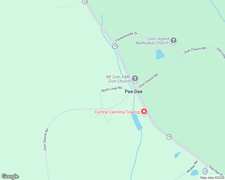 map of restaurants, bars, coffee shops, grocery stores, and more near 175 Rush Loop Road in Mount Gilead