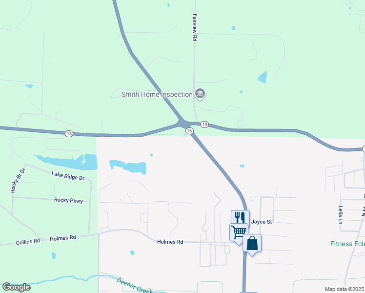 map of restaurants, bars, coffee shops, grocery stores, and more near 107 Covington Road in Searcy