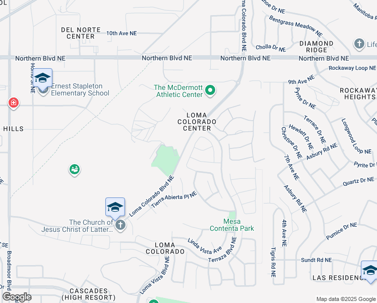 map of restaurants, bars, coffee shops, grocery stores, and more near 621 Palo Alto Drive Northeast in Rio Rancho