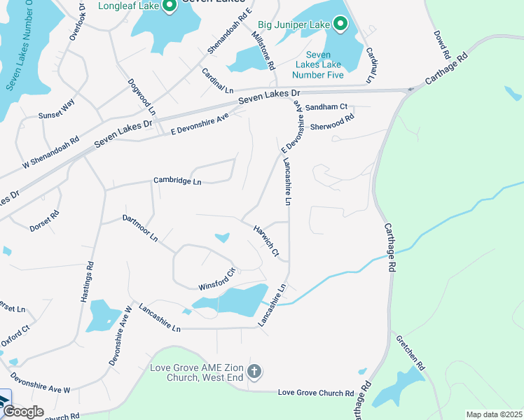 map of restaurants, bars, coffee shops, grocery stores, and more near 147 East Devonshire Avenue in Seven Lakes