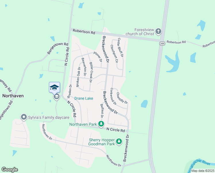 map of restaurants, bars, coffee shops, grocery stores, and more near 5200 Breckenwood Drive in Memphis