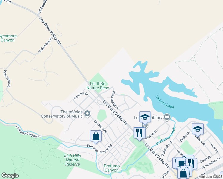 map of restaurants, bars, coffee shops, grocery stores, and more near 817 Vista Del Brisa in San Luis Obispo