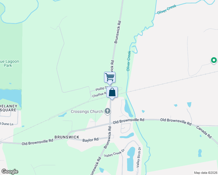 map of restaurants, bars, coffee shops, grocery stores, and more near 5197 Brunswick Road in Arlington