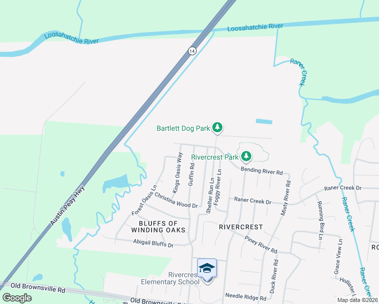 map of restaurants, bars, coffee shops, grocery stores, and more near 5195 Guffin Road in Bartlett