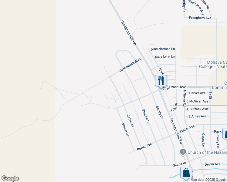 map of restaurants, bars, coffee shops, grocery stores, and more near 4949 Christy Dr in Kingman